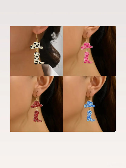 Cowboy Hat and Boot Dangle Earrings — styled showcase — Livostyle