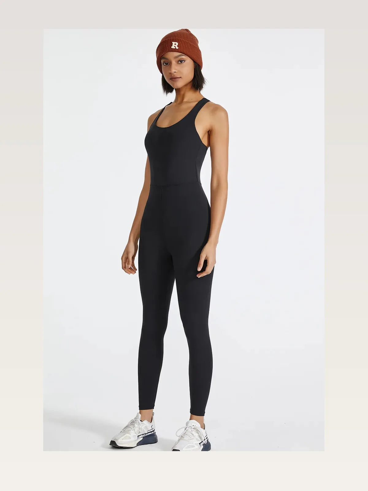 Crisscross Back Wide Strap Active Jumpsuit — styled showcase — Livostyle