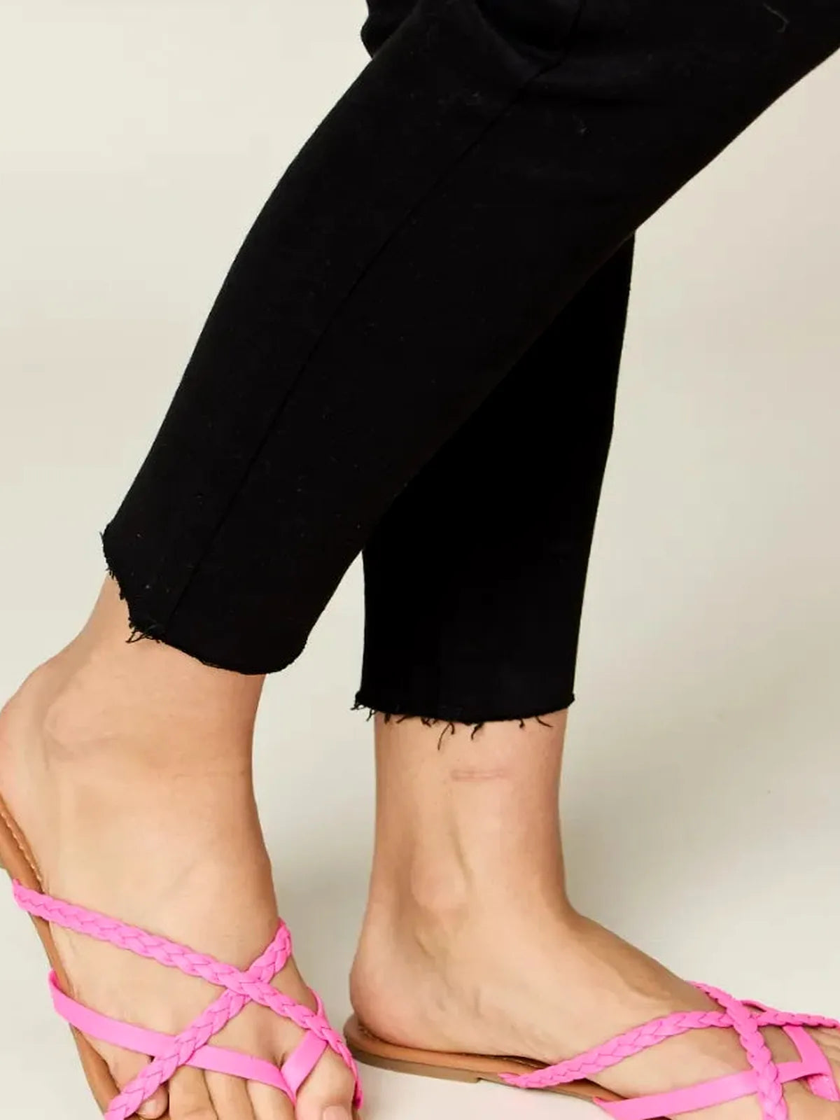 Crisscross PU Leather Open Toe Sandals — detail view — Livostyle