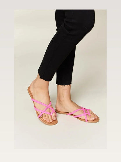Crisscross PU Leather Open Toe Sandals — styled showcase — Livostyle