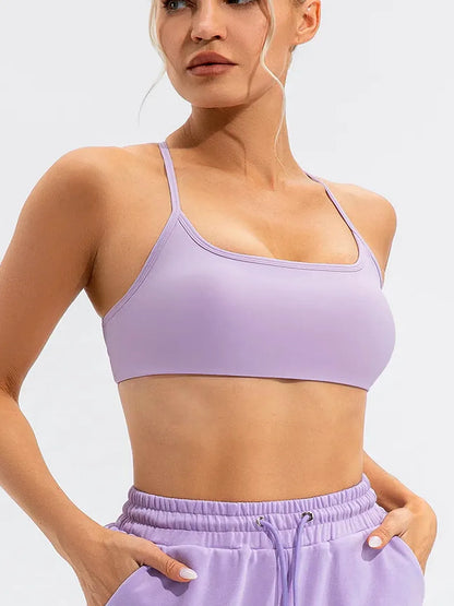 Crisscross Spaghetti Strap Active Cami — detail view — Livostyle