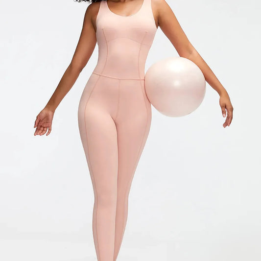 Crisscross Wide Strap Active Jumpsuit — square view — Livostyle