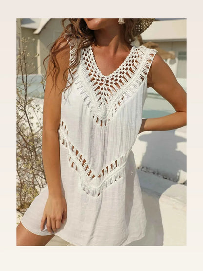 Crochet Detail Beach Cover Up Dress — styled showcase — Livostyle
