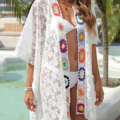 Crochet Open Front Cover-Up — square view — Livostyle