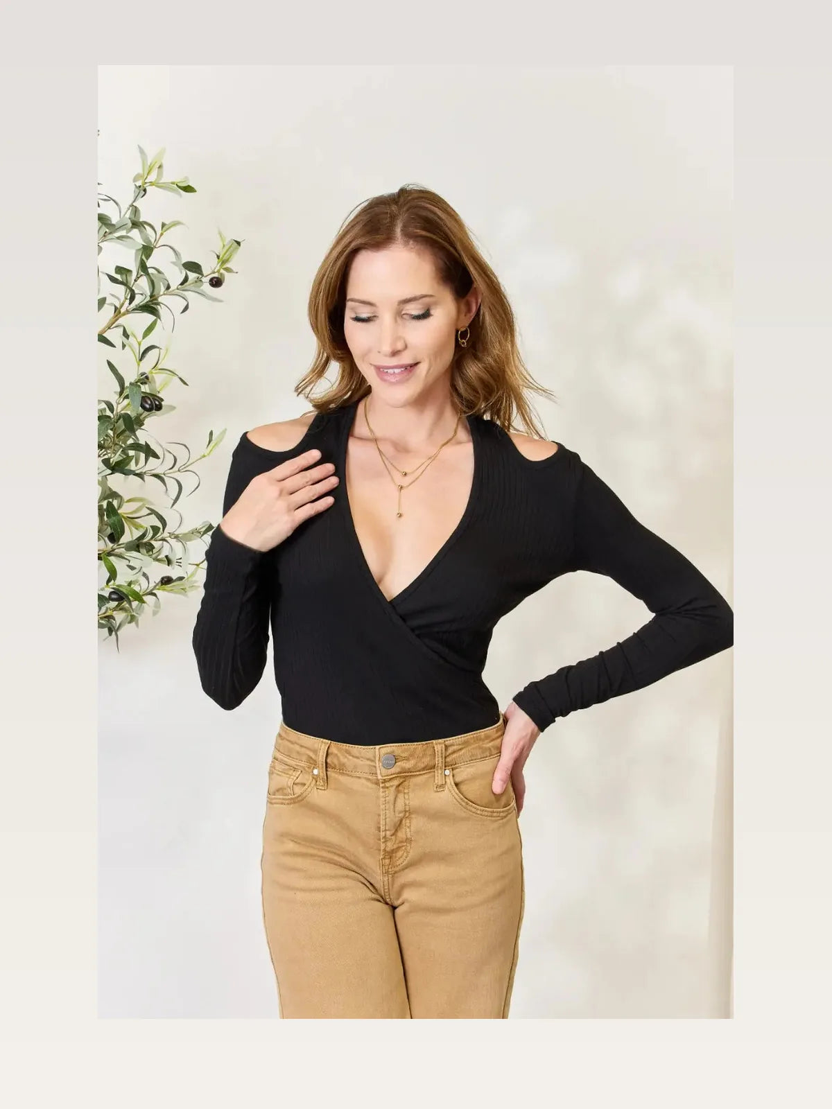 Chic Cold Shoulder Ribbed Top — styled showcase — Livostyle