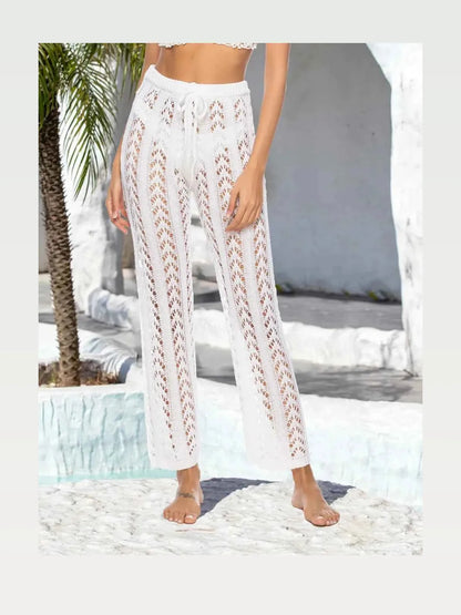 Cutout Drawstring High Waist Swim Pants — styled showcase — Livostyle
