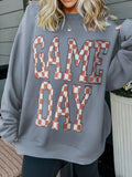 Game Day Checkered Oversized Sweatshirt — Livostyle