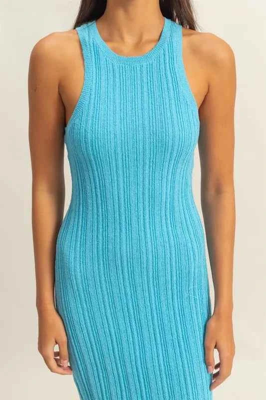HYFVE Round Neck Bodycon Ribbed Knit Dress
