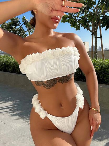 Applique Tie Back Two-Piece Bikini Set — Livostyle