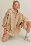 Chic Oversized Hoodie with Unique Slit & Snap Design — Livostyle