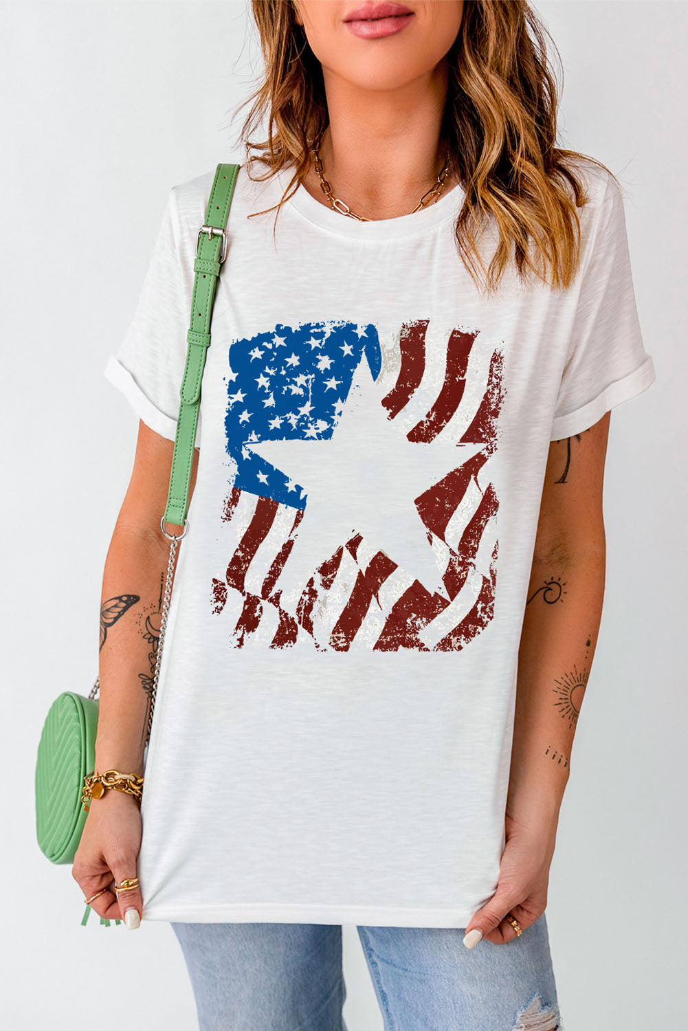 US Flag Graphic Round Neck Tee – photo 5