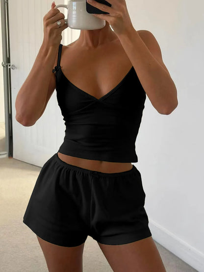 V-Neck Cami and Shorts Set — Livostyle