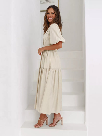 Tiered Puff Sleeve Midi Dress – photo 9