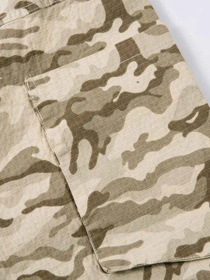 Men's Wide Leg Camo Print Cargo Pants