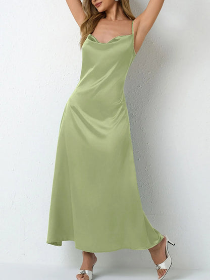 Satin Cowl Neck Cami Dress – photo 11
