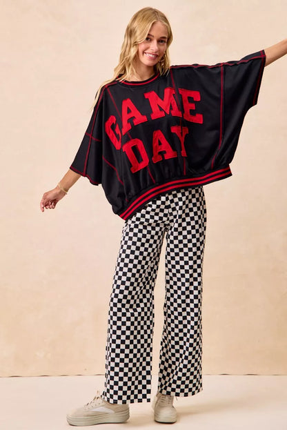 Gameday Theme Checkered Printed Pants styling — Livostyle
