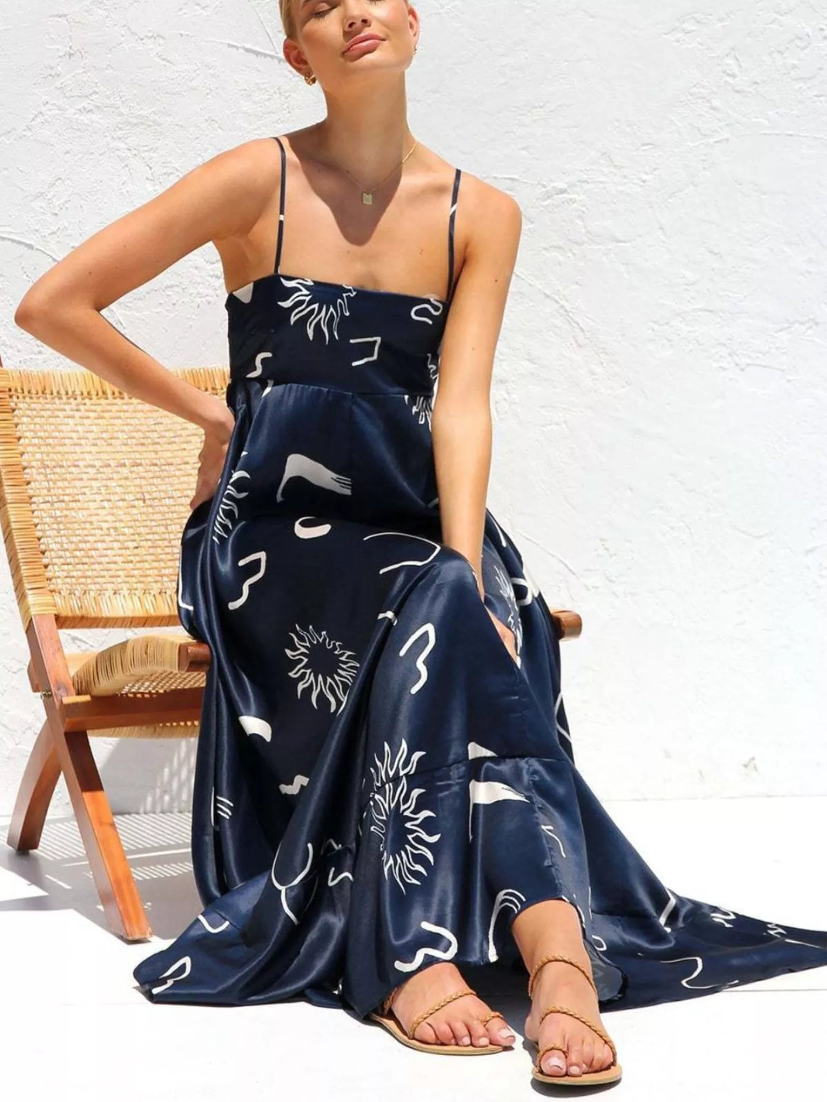 Printed Spaghetti Strap Maxi Dress – photo 4