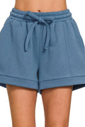 Textured Knit Jacquard Drawstring Shorts — Livostyle