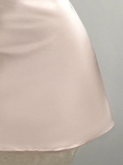 Satin Backless Halter Neck Dress – photo 6
