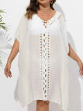 Crochet Trim V-Neck Beach Cover Up Dress — Livostyle