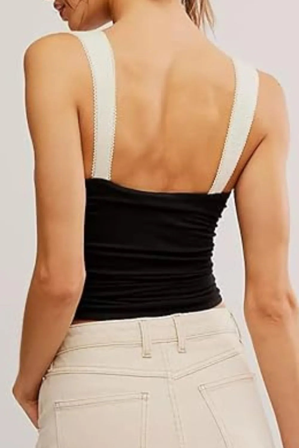 Square Neck Wide Strap Cami styling — Livostyle