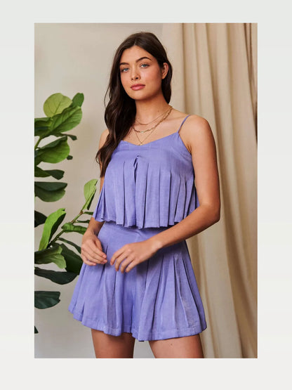 Pleated Babydoll Top with Adjustable Straps – photo 4