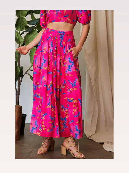 Printed Smocking Waistband Ruffled Maxi Skirt — styled showcase — Livostyle