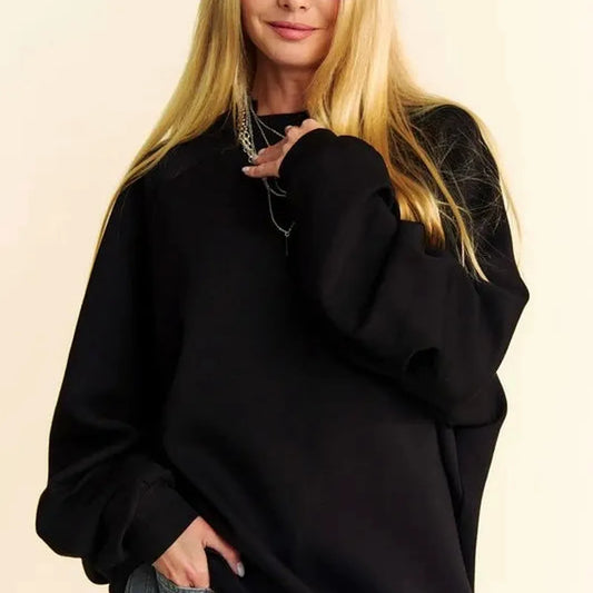 Stylish & Versatile Round Neck Raglan Sleeve Sweatshirt — square view — Livostyle