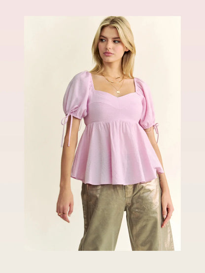 Versatile Peplum Blouse with Puffed Sleeves — styled showcase — Livostyle