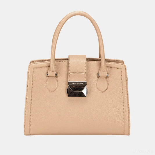 Camel PU Leather Handbag — square view — Livostyle
