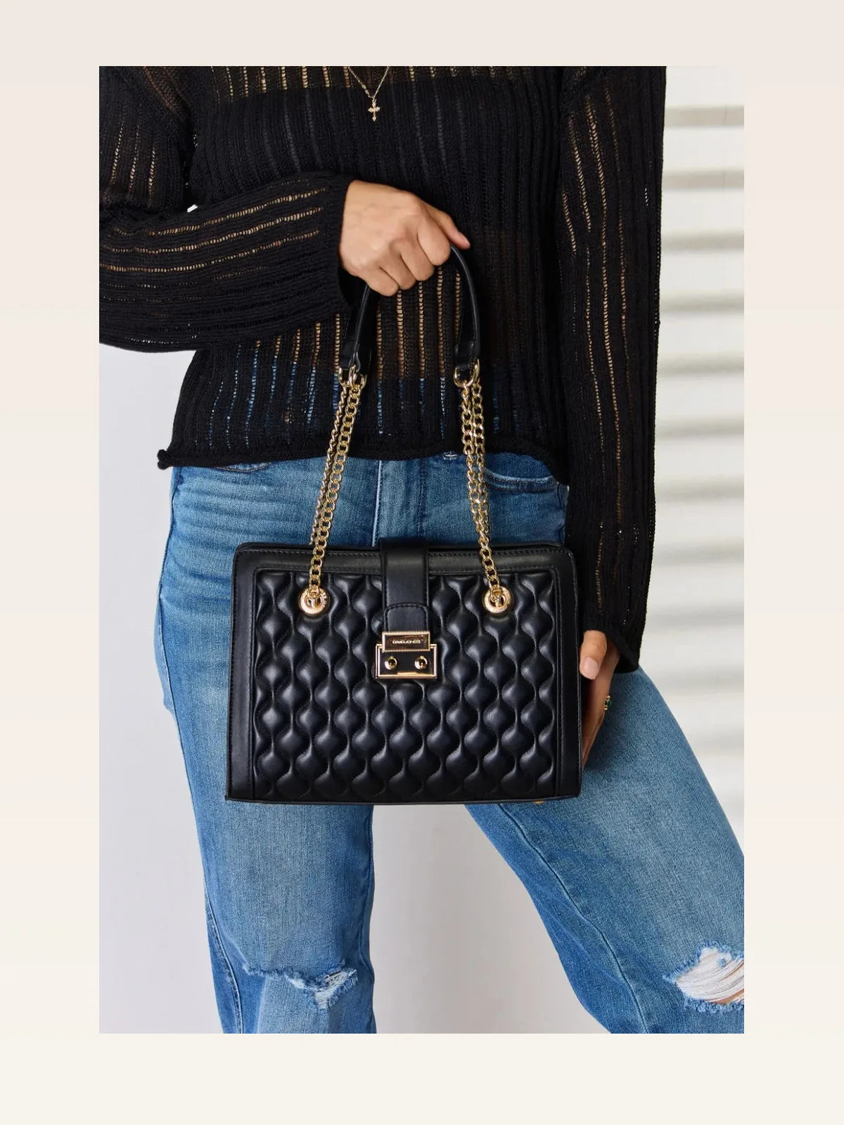 Quilted PU Leather Handbag — styled showcase — Livostyle