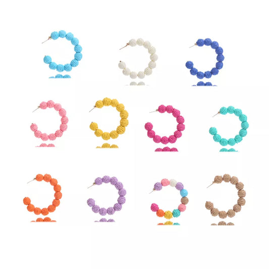 Raffia Grass C-Hoop Earrings — Livostyle