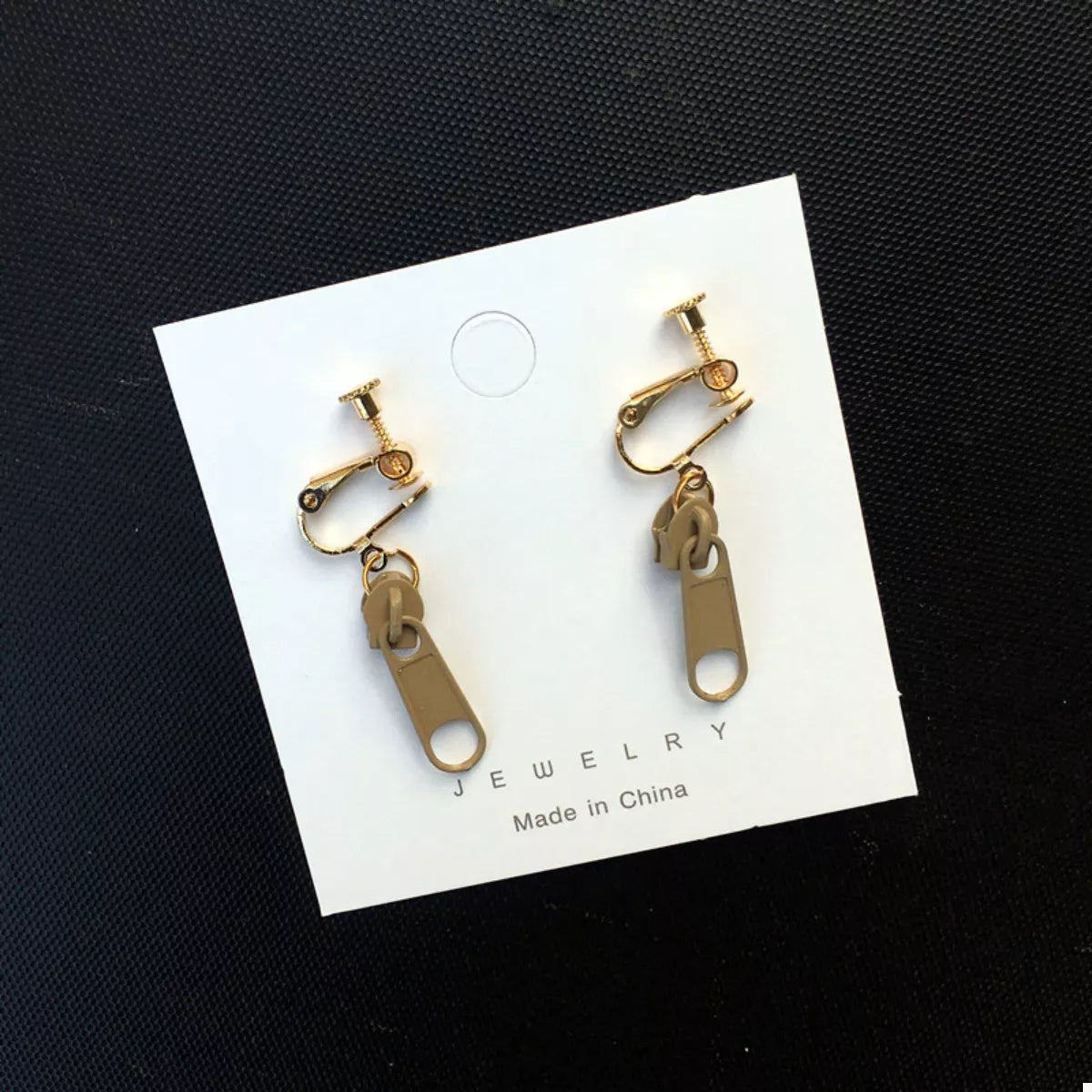 Zipper Dangle Clip-on Earrings — Livostyle