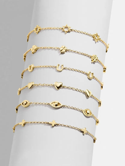 18K Gold-Plated Titanium Steel Charm Bracelet