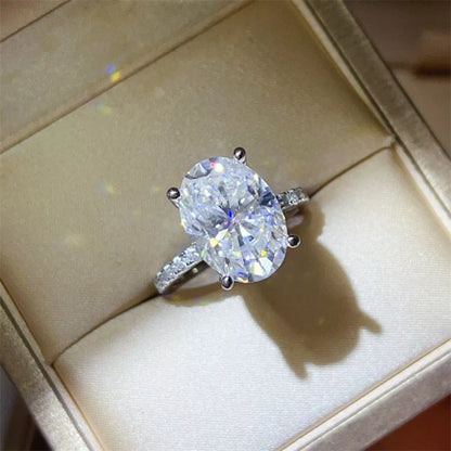 8 Carat Moissanite 925 Sterling Silver Ring — Oval Anniversary — Livostyle