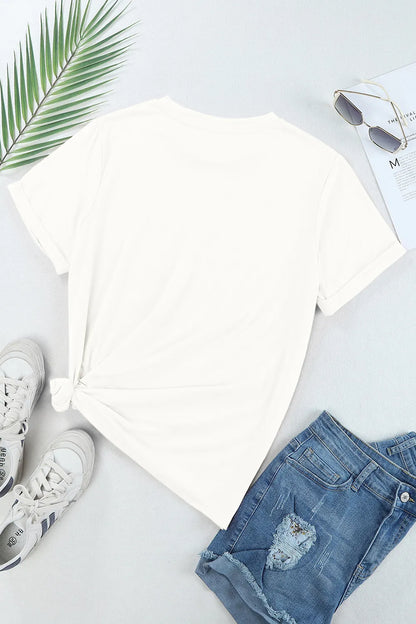 Sequin Star Round Neck Short Sleeve T-Shirt – photo 3