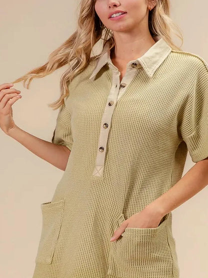 Chic Dip Dye Mineral Washed Knit Dress — detail view — Livostyle