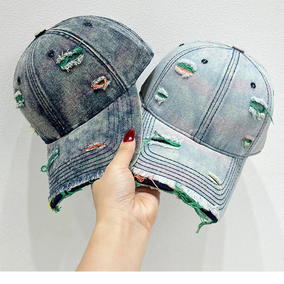 Distressed Adjustable Baseball Cap — square view — Livostyle