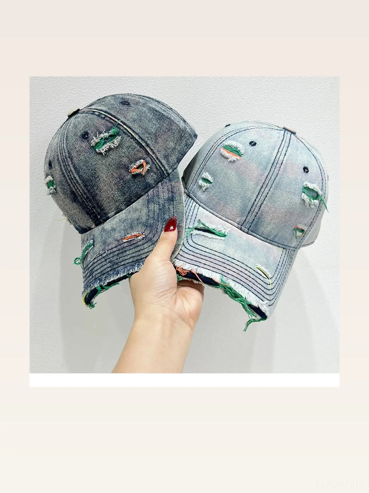 Distressed Adjustable Baseball Cap — styled showcase — Livostyle