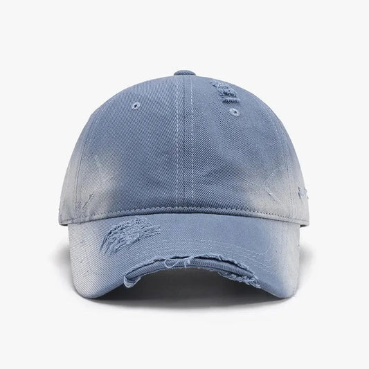 Distressed Adjustable Cotton Hat — square view — Livostyle