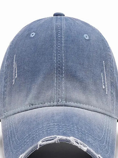 Distressed Washed Adjustable Baseball Cap — detail view — Livostyle