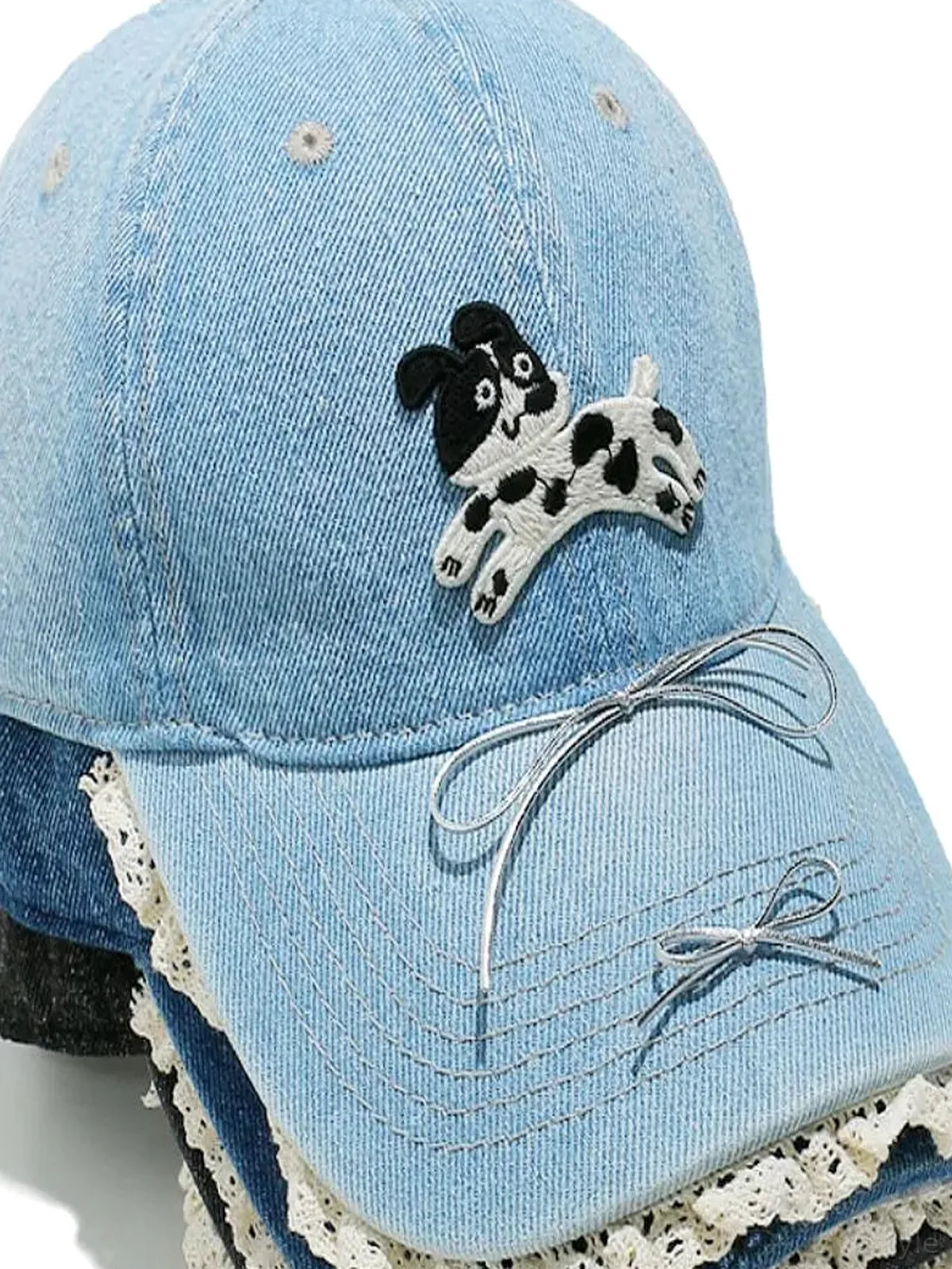 Dog Bow Adjustable Baseball Cap — detail view — Livostyle