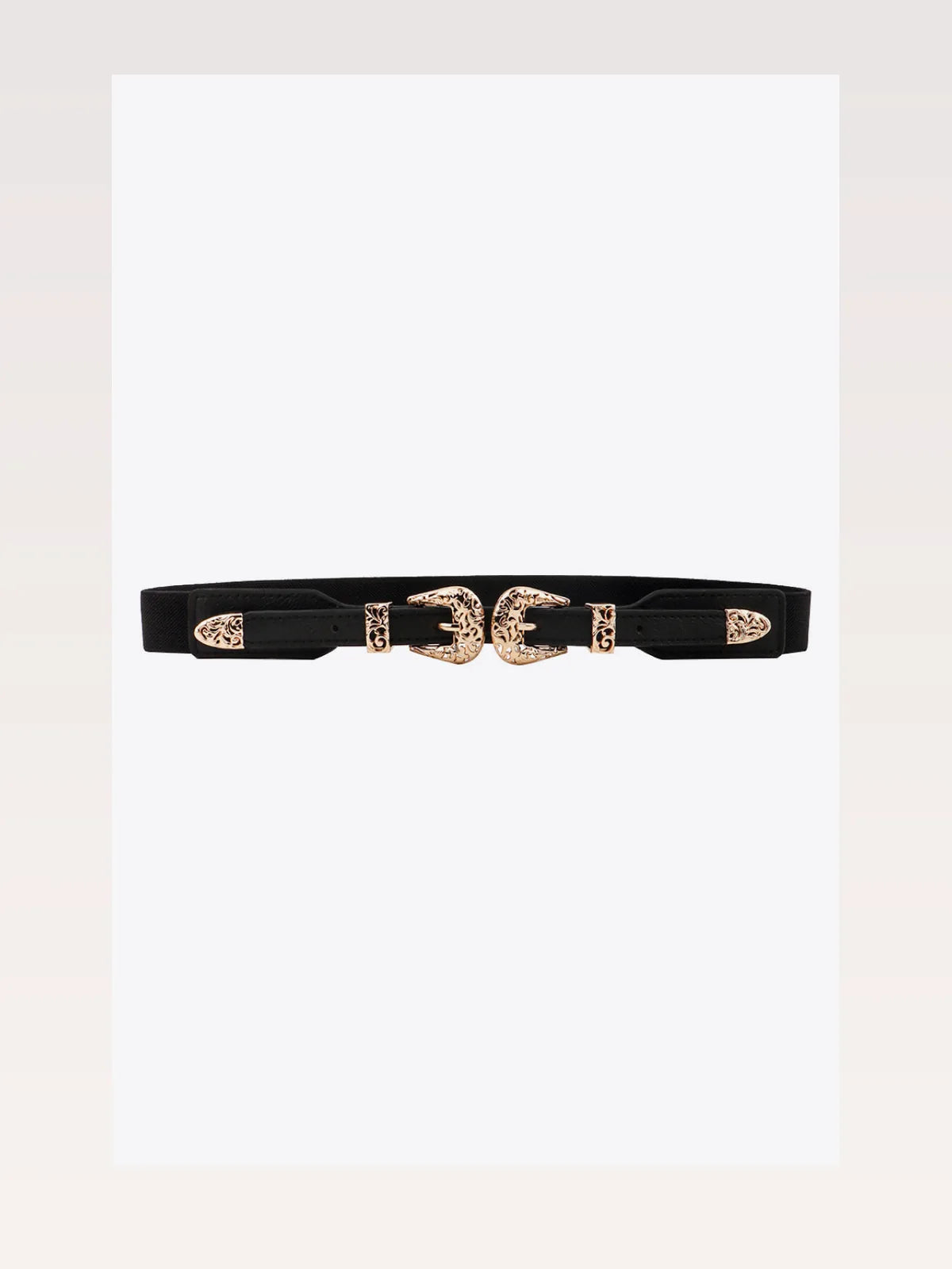 Double Buckle Elastic Belt — styled showcase — Livostyle