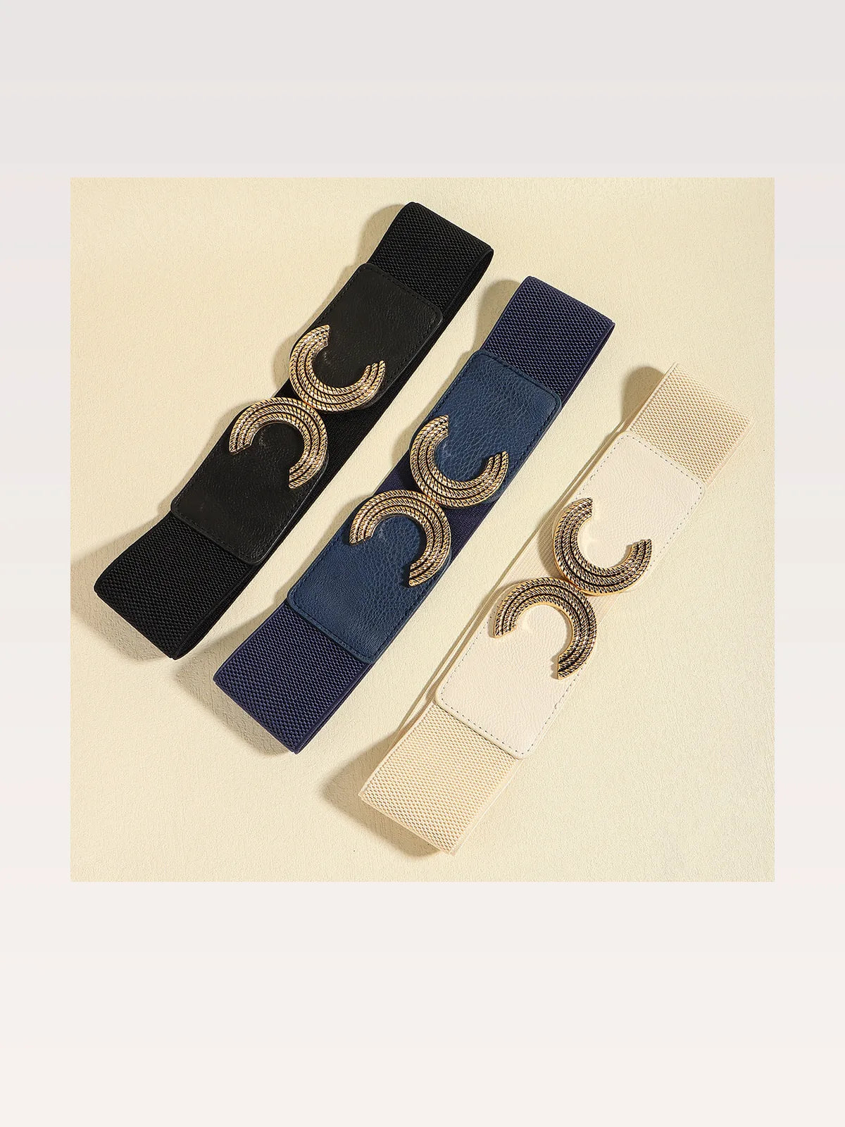 Double C Buckle Elastic Belt — styled showcase — Livostyle