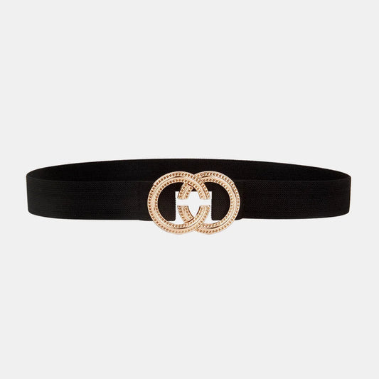 Double Hoop Buckle Elastic Belt — square view — Livostyle