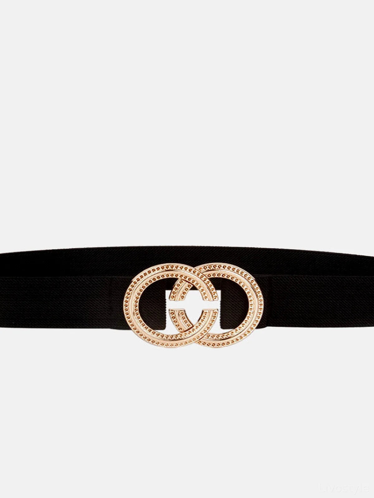 Double Hoop Buckle Elastic Belt — detail view — Livostyle