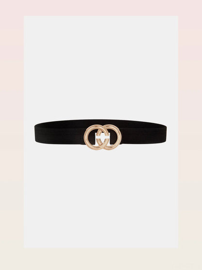 Double Hoop Buckle Elastic Belt — styled showcase — Livostyle