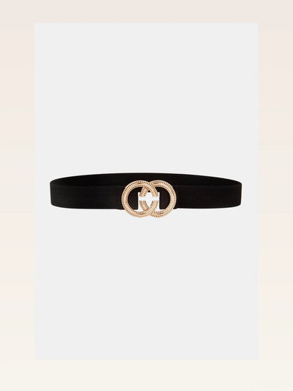 Double Hoop Buckle Elastic Belt — styled showcase — Livostyle
