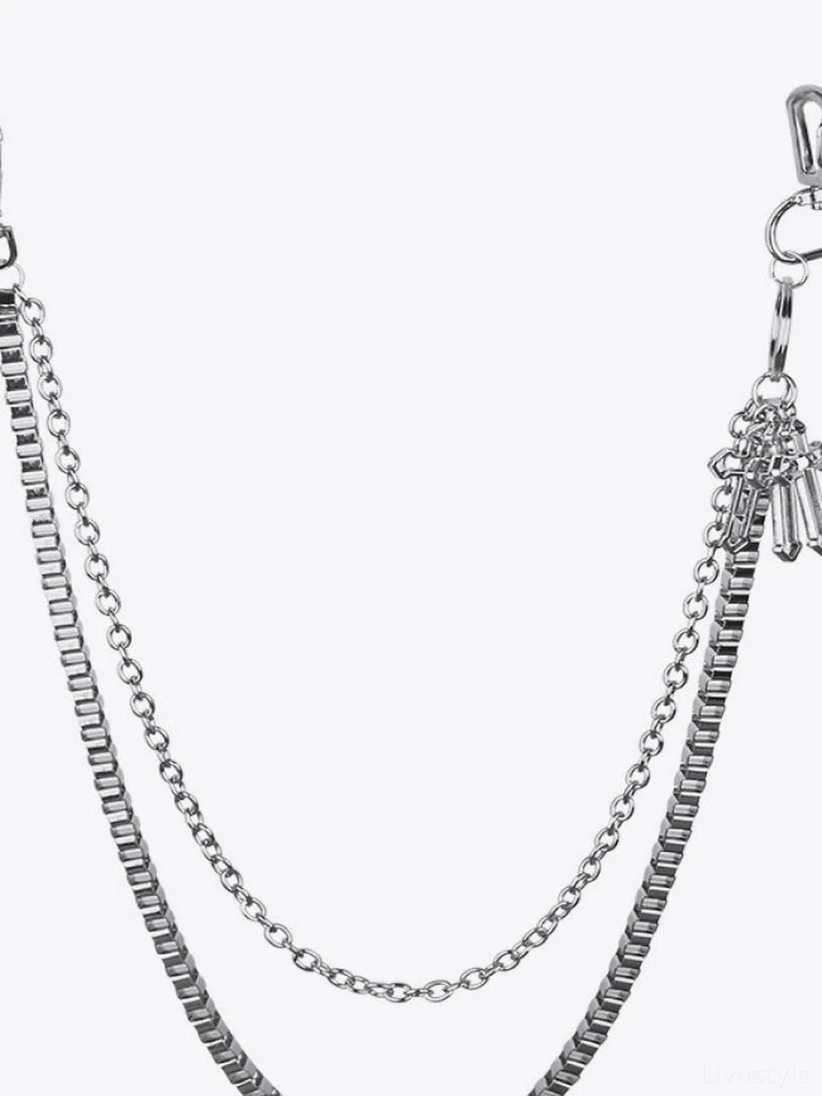 Double-Layered Cross Waist Chain — detail view — Livostyle
