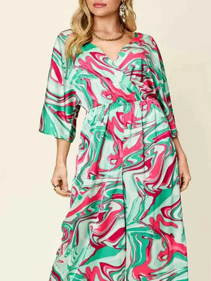 Half Sleeve Wide Leg Jumpsuit — detail view — Livostyle